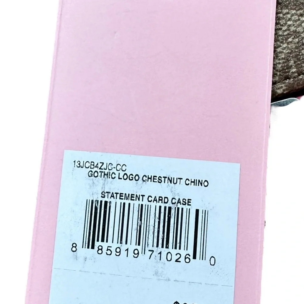 JUICY COUTURE : NWT Brown  Leather Wallet Card Holder Keychain with Gold Logo